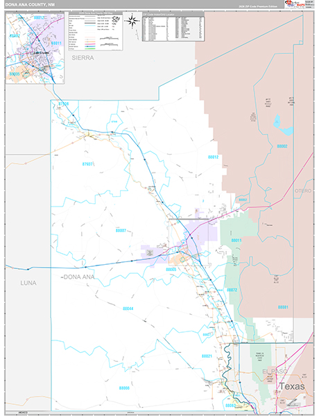 Dona Ana County, NM Wall Map